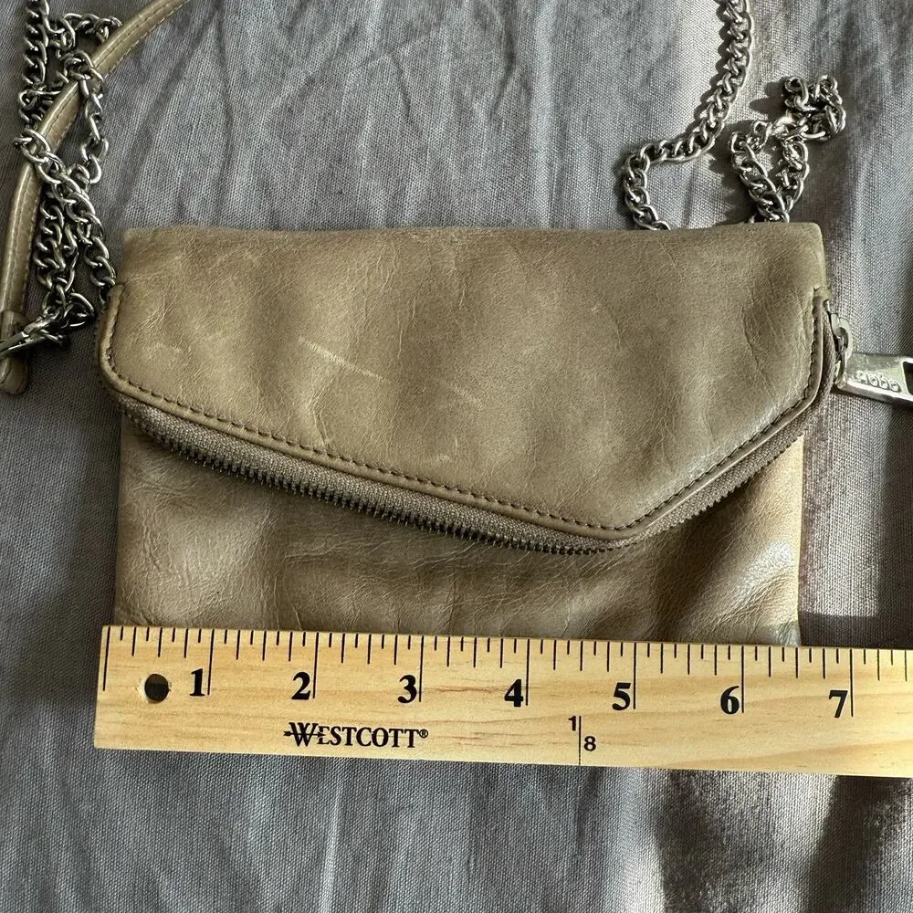Hobo Leather Clutch Crossbody Fits iPhone 16 Gray Brown Boho Western Minimalist‎